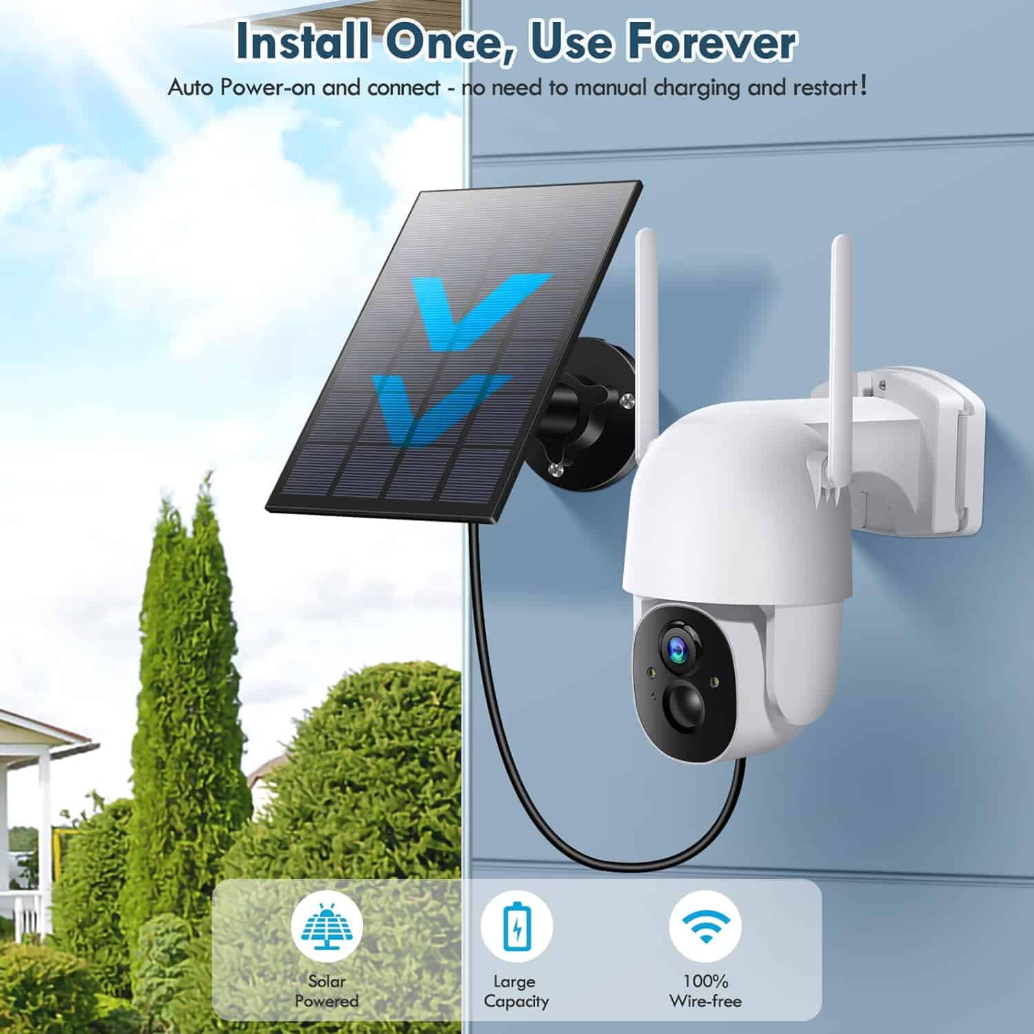 The Outdoor 355°PTZ 3MP 2K FHD WiFi Camera